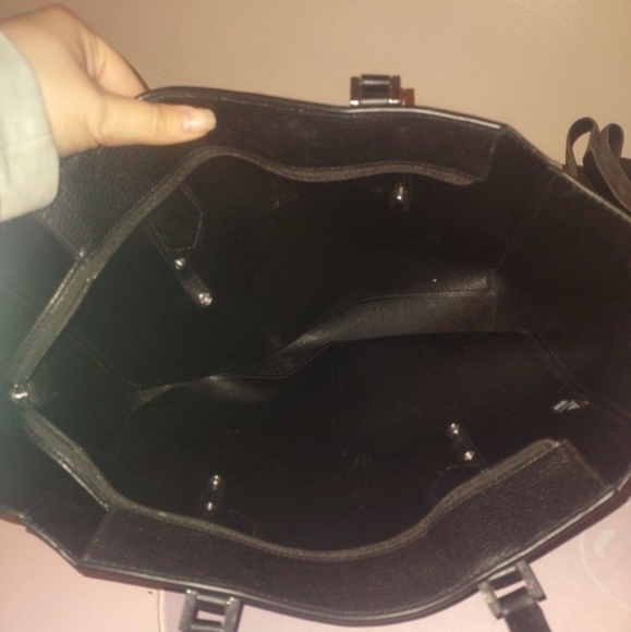 Michael Kors Kimberly Large Leather Top Zip Bonded Tote Solid Black - Picture 3 of 4